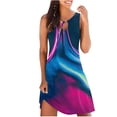 thumbnail image 1 of QIPOPIQ Robes d'Été pour Femmes 2024 Tendance Boho Imprimé Floral Trou de Serrure Col Rond Sans Manches Robes d'Été, 1 of 6