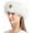 White with KGB, variant on Faux Fur Headband with Stretch, Women's Winter Earwarmer Earmuff, Elastic Plush Ski Hat
