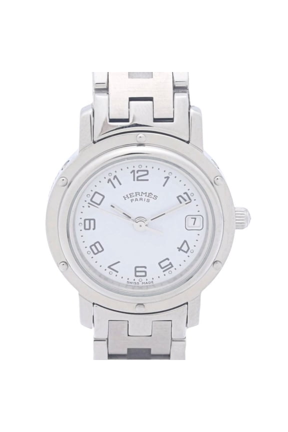 Pre-Owned HERMES Clipper CL4.210.130 3758 (old buckle) Women's Watch, Stainless Steel, 130485