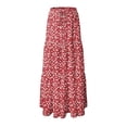 thumbnail image 5 of mgoYE Summer Skirts for Women Women's Summer Bohemian Floral Printed Elastic Waist A Line Maxi Skirt Polyester|Red XL, 5 of 5