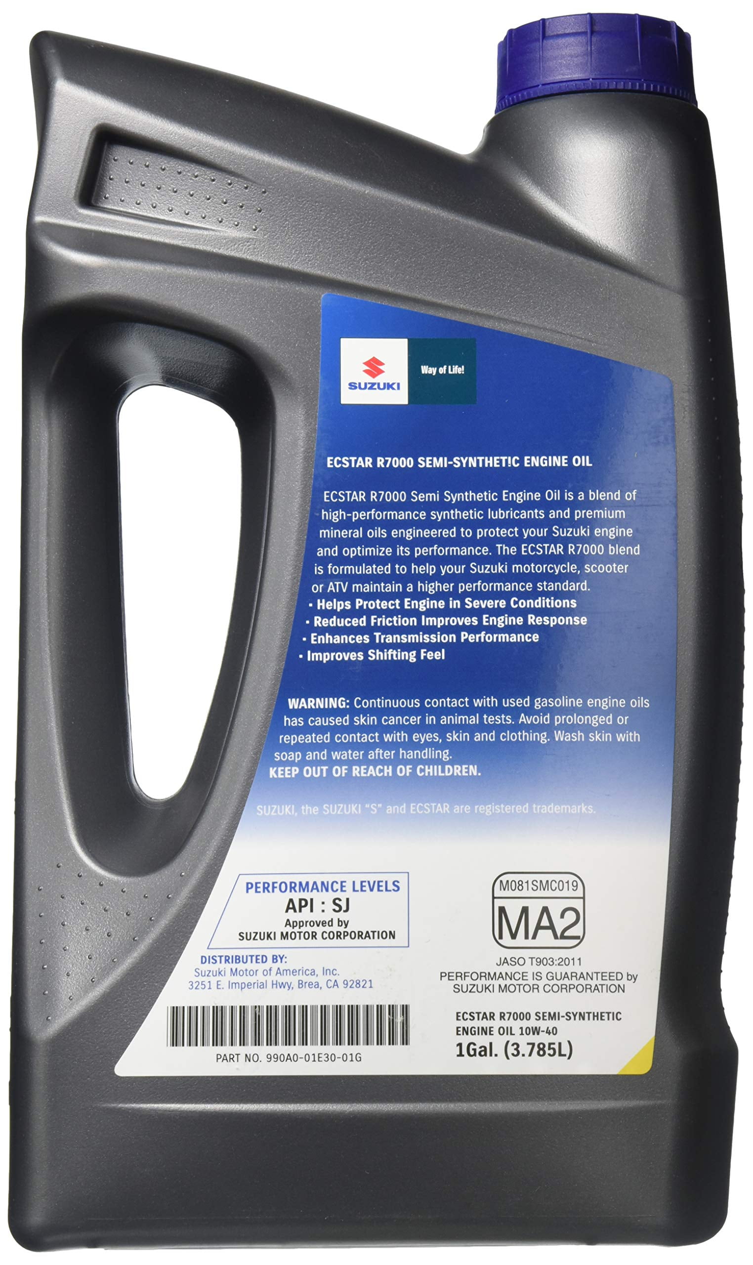 Suzuki ECSTAR R7000 Motorcycle Semi Synthetic Engine Oil 10W40 1 Gallon
