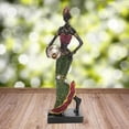 thumbnail image 3 of Figura africana de mujer, estatua tribal de mujer, escultura, pieza de arte coleccionable Plata, 3 of 8