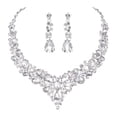 thumbnail image 3 of Kkkded Party Necklace 1 Set of Wedding Earrings with Extension Chain - Faux Crystal Inlaid, 3 of 7