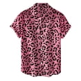 thumbnail image 3 of ZHOGXU Mens Blouse Summer Short Sleeved Lapel Graphic Print Button Down Fashion Comfortable Shirt Top For Casual Daily Wear,Hot Pink,L, 3 of 3