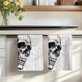 thumbnail image 7 of Horror Skull Kitchen Towels Set of 4, Black Skeleton Spooky Halloween Absorbent Dish Towels for Kitchen, Microfiber Hand Towel, Quick Drying Tea Towel for Cleaning Decorative Dishcloths, 7 of 7