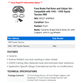 thumbnail image 2 of Front Brake Pad Rotor and Caliper Set - Compatible with 1995 - 1998 Toyota Tacoma 4WD 1996 1997, 2 of 2