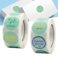 thumbnail image 2 of CAROOTU Bronzing Merci Autocollants Rouleau 500-Count Autocollants Ronds Colorés pour la Faveur de Fête d'Anniversaire de Mariage, 2 of 7