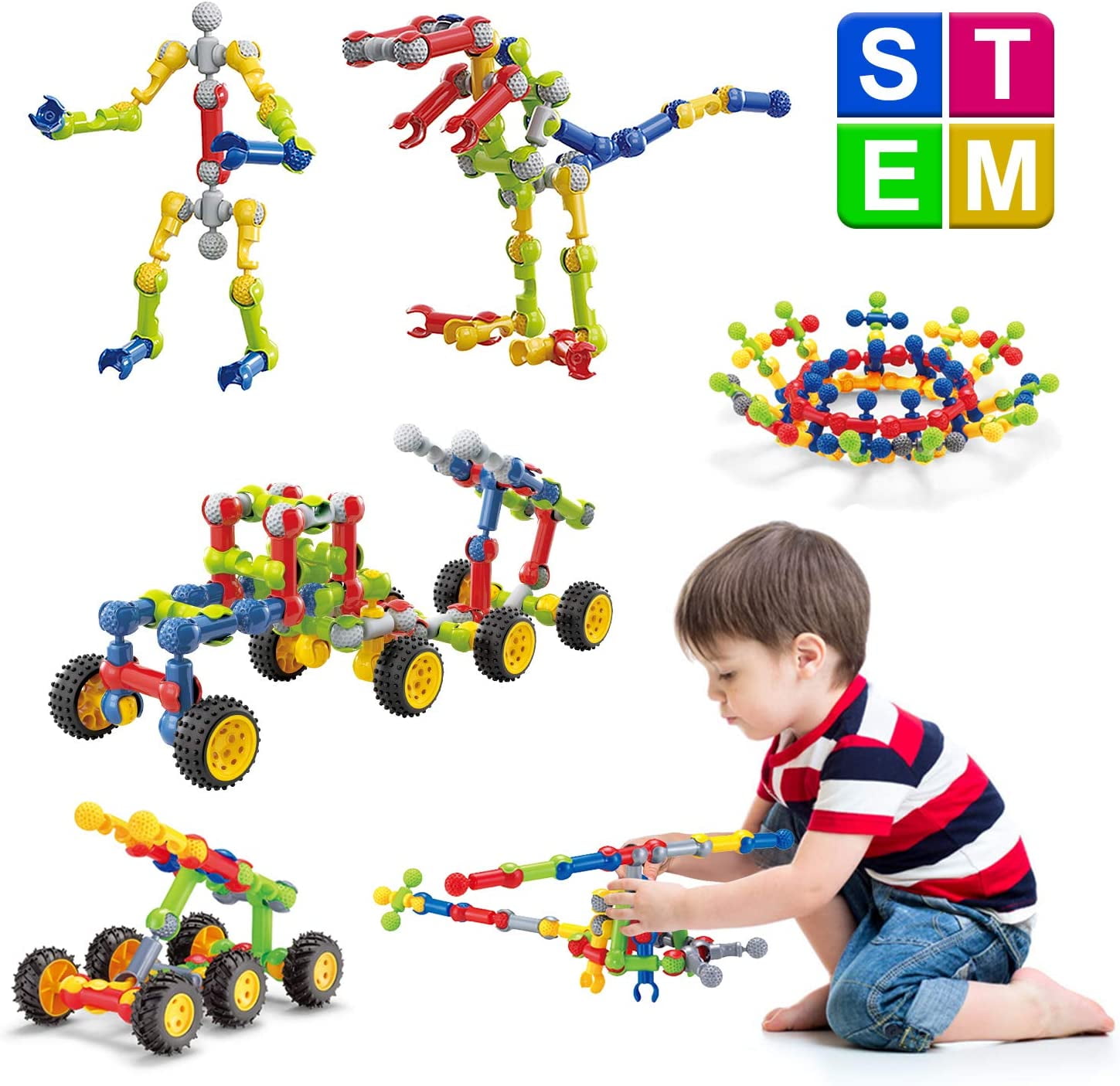 Buy Huaker Kids Building STEM Toys ,125 Pcs Educational Construction