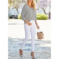 thumbnail image 4 of Sidefeel Womens V-Neck Sweaters Solid Color Knitted Pullover Tops Hollow Out Cable Knit Jumper Tops, 4 of 4
