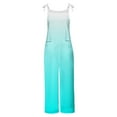 thumbnail image 4 of QATAINLAV Cotton Linen Jumpsuits for Women Casual Sleeveless Strap Overalls Fashion Gradient Print Rompers Loose Wide Leg One Piece Pants with Pockets Prime Big Deal Days Blue S, 4 of 6