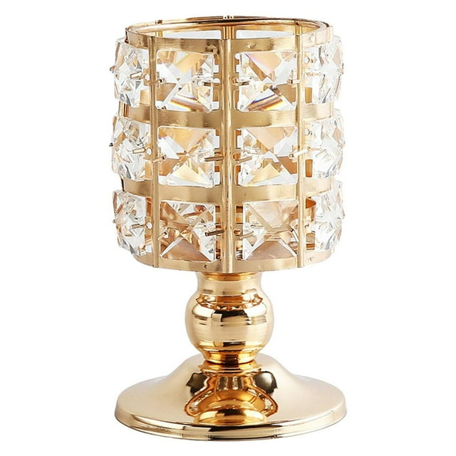 Candelabro de cristal moderno dorado S Sunnimix palitos de vela