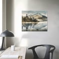 thumbnail image 4 of Acheng  Forest Mountain Art Canvas Picture - Landscape Nature Shadow Lake Painting Modern Snowy Misty Mountains Wall Print with Pine Tree Artwork for Living Room Office 16x12in, 4 of 6