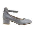 thumbnail image 3 of Badgley Mischka Little Kids Girls Block Heel Dress Shoes, Silver, 2, 3 of 7