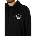 thumbnail image 4 of Tommy Jeans Regular Metallic DNA Pullover Hoodie, Black, 4 of 7