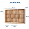 thumbnail image 2 of Cozy Castle Wood Bookshelf, 3-Tier Open Shelf Bookcase, 10 Cube Storage Organizer with Anti-Tilt Device for Bedroom, Living Room, 55.12" W x 11.6" D x 40.95" H, Oak, 2 of 7