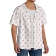 thumbnail image 2 of Gukieu Animal Pink Color Paw Print Men's Short-sleeved Shirts, Button-down Pocket Shirts, T-shirts, Beach Vacation Travel Summer Clothing-Large, 2 of 5