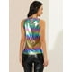 thumbnail image 5 of Camiseta Sin Mangas Allegra K Chaleco Brillante Metálico Fiesta Club Mujer S, 5 of 6