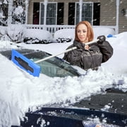 Snow Joe 2-in-1 Windshield Ice Scraper and Snow Broom, Extendable Winter Car Cleaning Tool