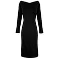 thumbnail image 3 of Womens Slimming Solid Midi Length Bodycon Dress, 3 of 9