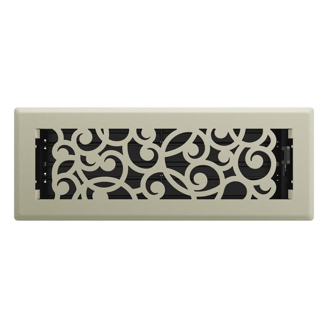 Imperial 3" x 10" Satin Nickel Steel Floor Register, Wonderland, 1-pk