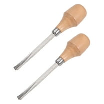 Uxcell 8mm Tip 5" Length Carbon Steel Triangle Tip Wood Handle Wood Carving Chisels 2 Pack