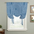 thumbnail image 2 of Navy Blue Ombre Balloon Curtains 63 Inch Length for Living Room/Bedroom, Farmhouse Stripes Modern Abstract Art Rod Pocket Privacy Door Curtains Decorative Tie Up Shade for Window 52"x63", 2 of 8