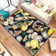 thumbnail image 1 of Hermosa alfombra con pintura de flores de dibujos animados, área grande, decoración suave negra para el hogar, estilo bohemio1180x140cm (31x55 pulgadas)80x140cm (31x55 pulgadas) zhangyuxiang unisex, 1 of 2