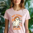 thumbnail image 5 of Not Today Satan Shirt | Funny Ghost Graphic Tee | Unisex T-Shirt, Navy, Size M, 5 of 6