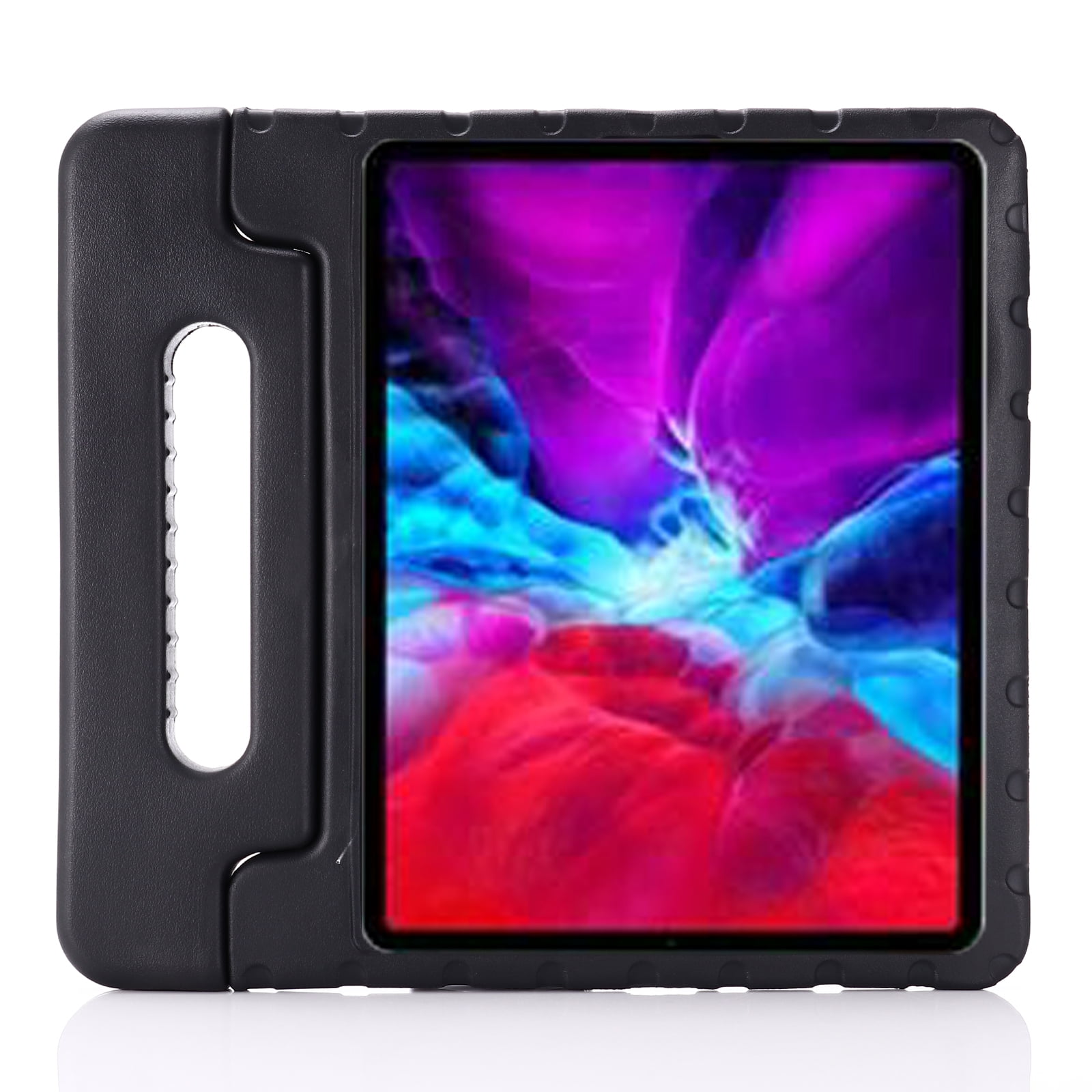 Cowithday Kids Case for Apple iPad Pro 12.9 inch 2022/2021/2020/2018 (6th/5th/4th/3rd Generation) with Pencil Holder/Rotating Kickstand Swivel Handle EVA Foam Shockproof Rugged Flip Stand Cover, Black
