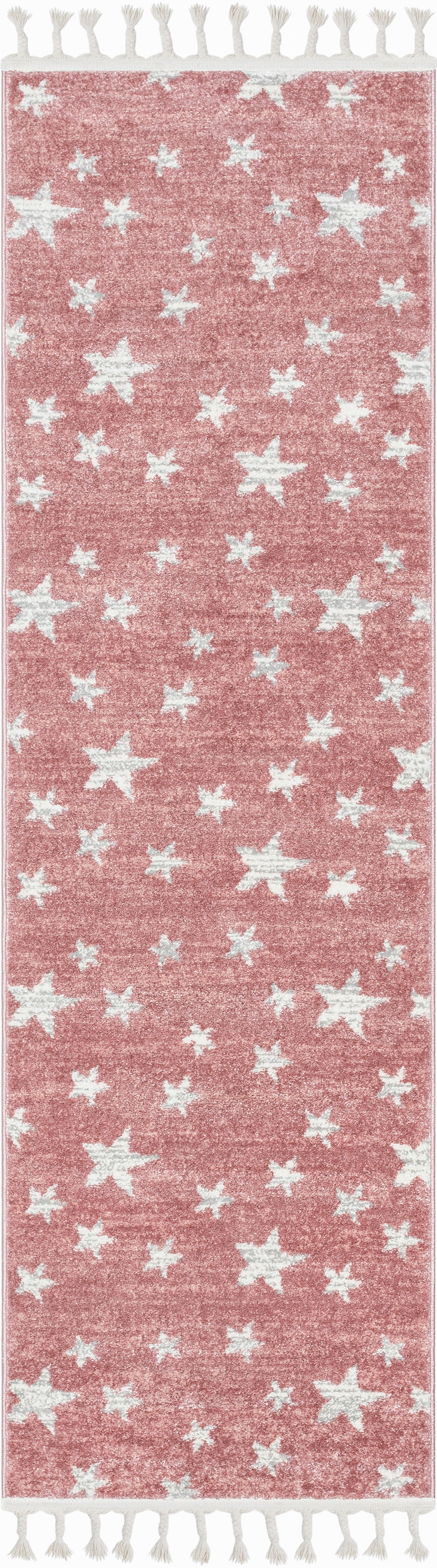 Well Woven Kennedy Stars Modern Kids Rug Pink 2'3" x 7'3" Runner Rug
