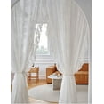 thumbnail image 3 of DONGPAI Elegant White Lace Sheer Curtains with Floral Scallop Ruffle Edge Rod Pocket Vintage Sheer Curtain for Living Room Bedroom Decor, 52" x 84", 1 Panel, 3 of 8