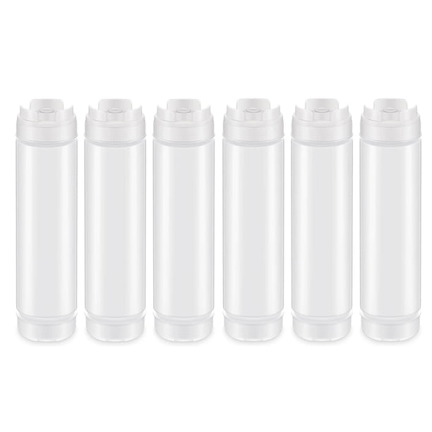 6 Unids 16 Oz de Plástico Invertido, Punta Recargable Gran Válvula Dispensador Condimento Botella para Salsas