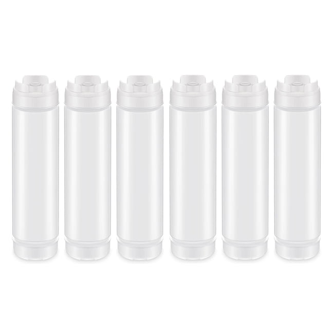 6 Unids 16 Oz de Plástico Invertido, Punta Recargable Gran Válvula Dispensador Condimento Botella para Salsas