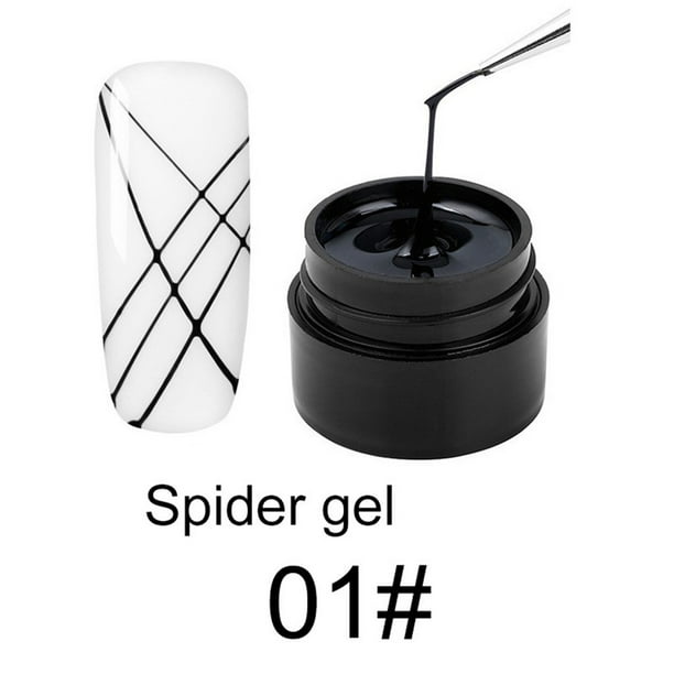 Gel transparente para esculpir uñas, esmalte de araña, 8 ml, para decoración de uñas, para pintar telarañas, para dibujar alambre, bolígrafo.