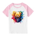 thumbnail image 3 of Feancey 3D Graphic T Shirt Kids Boys Girls Cute Printed Short Sleeve Tops Soft Casual Round Neck Blouse Summer Pullover Tees 90 Percent Off Pink 11 Years, 3 of 9
