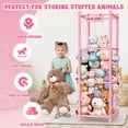 thumbnail image 2 of Organizador de almacenamiento de juguetes Woodure con forma de animal de peluche Zoo Pink 40+, 2 of 6