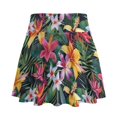 thumbnail image 2 of HELLHERO Tropical Floral Print Built-in Shorts Athletic Skort, 2 Side Pockets Lightweight Polyester Spandex Fabric Golf Skorts for Tennis Outing Daily Wear, 2 of 9