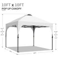 thumbnail image 4 of Outdoor Basic 10'x10' Pop Up Canopy Tent, Instant Portable Gazebo with UV & Waterproof Protection for Beach, Camping, Parties & Tailgating,White, 4 of 9