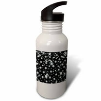3dRose, Glitter Stars Silver, 21 oz Sports Water Bottle