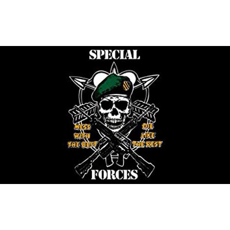SPECIAL FORCES Mess With The Best Die Like Rest Flag GREEN Beret Sticker Decal (army decal) 3 x 5 (List Of Best Special Forces In The World)