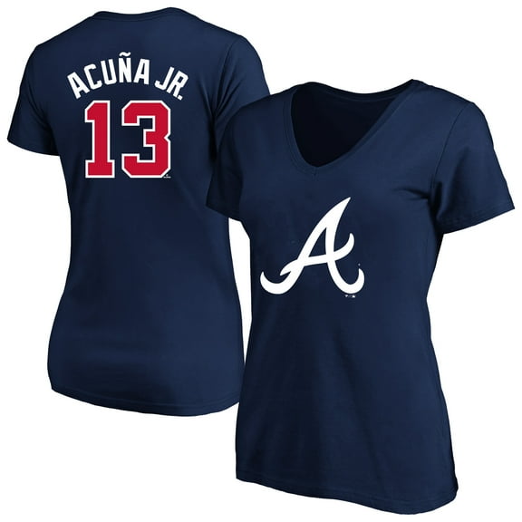 Women's-Profile Ronald Acu-a Jr. Navy Atlanta Braves Plus Size Name & Number T-Shirt