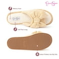 thumbnail image 3 of Jessica Simpson Womens Plush Open Toe Slide On House Slipper with Bow, 3 of 9