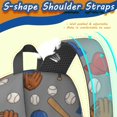 thumbnail image 5 of Baseballs and Bats Light Gray Pattern 17" Waterproof Oxford School Backpacks for Teens, S-Shape Padded Straps, for School, Travel, Hiking, Camping, 5 of 5