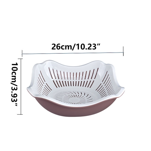 Household Double-layer Basket Fruit And Vegetable Kitchen Washbasin Fruit Storage With Cover Multi-functional Plastic Basin