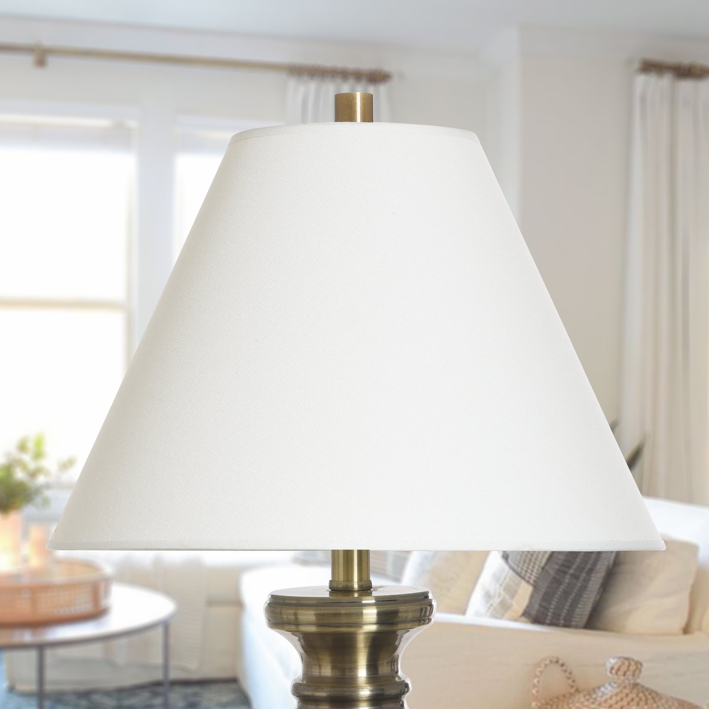 Mainstays Linen Tapered Round Lamp Shade, Beige, 15 in x 15 in x 11 in