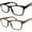 2 Black, 1 Tortoise, variant on grinderPUNCH Bulk Multi Focus 3 Power No Line Progressive Square Frame Reading Glasses +1.00, Black