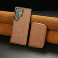 thumbnail image 2 of 2 in 1 Detachable Wallet Case for Samsung Galaxy S25 Ultra, Classic PU Leather Card Slots Kickstand Zipper Pocket Shockproof Phone Case Cover Compatible with Magsafe for Galaxy S25 Ultra - Brown, 2 of 8