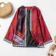 thumbnail image 5 of Chaqueta de punto con estampado de mujer vintage, bolsillo de manga larga, chaqueta informal suelta, Abanopi Grande, 5 of 7