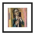 thumbnail image 1 of Endre Rozsda Autoportrait 1939 8X8 Inch Square Wooden Framed Wall Art Print Picture with Mount, 1 of 4