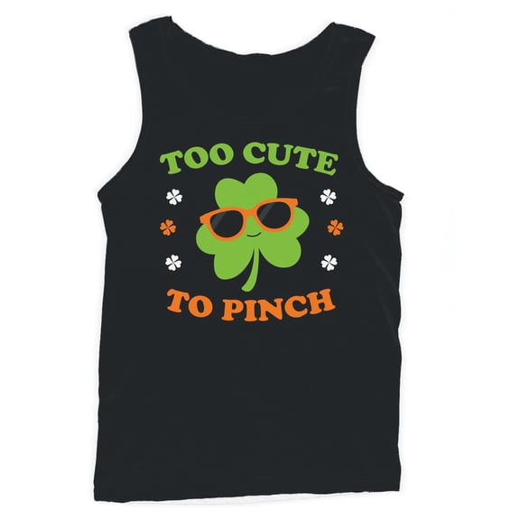 Too Cute to Pinch Fun St. Patricks Day Shamrock Design Men's Tank Top